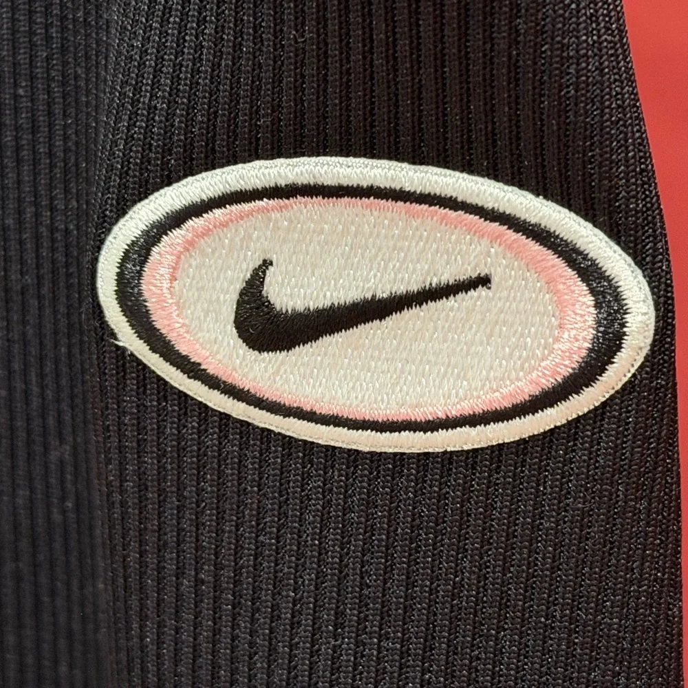 Nike Black High-Waist Performance Wide Leg Pants with Swoosh Patch